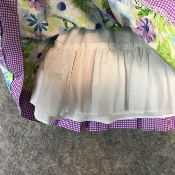 Jessica Ann Dress 18 Month Baby Girl Purple Floral Plaid Tie Back Summer Tank - Picture 4 of 9